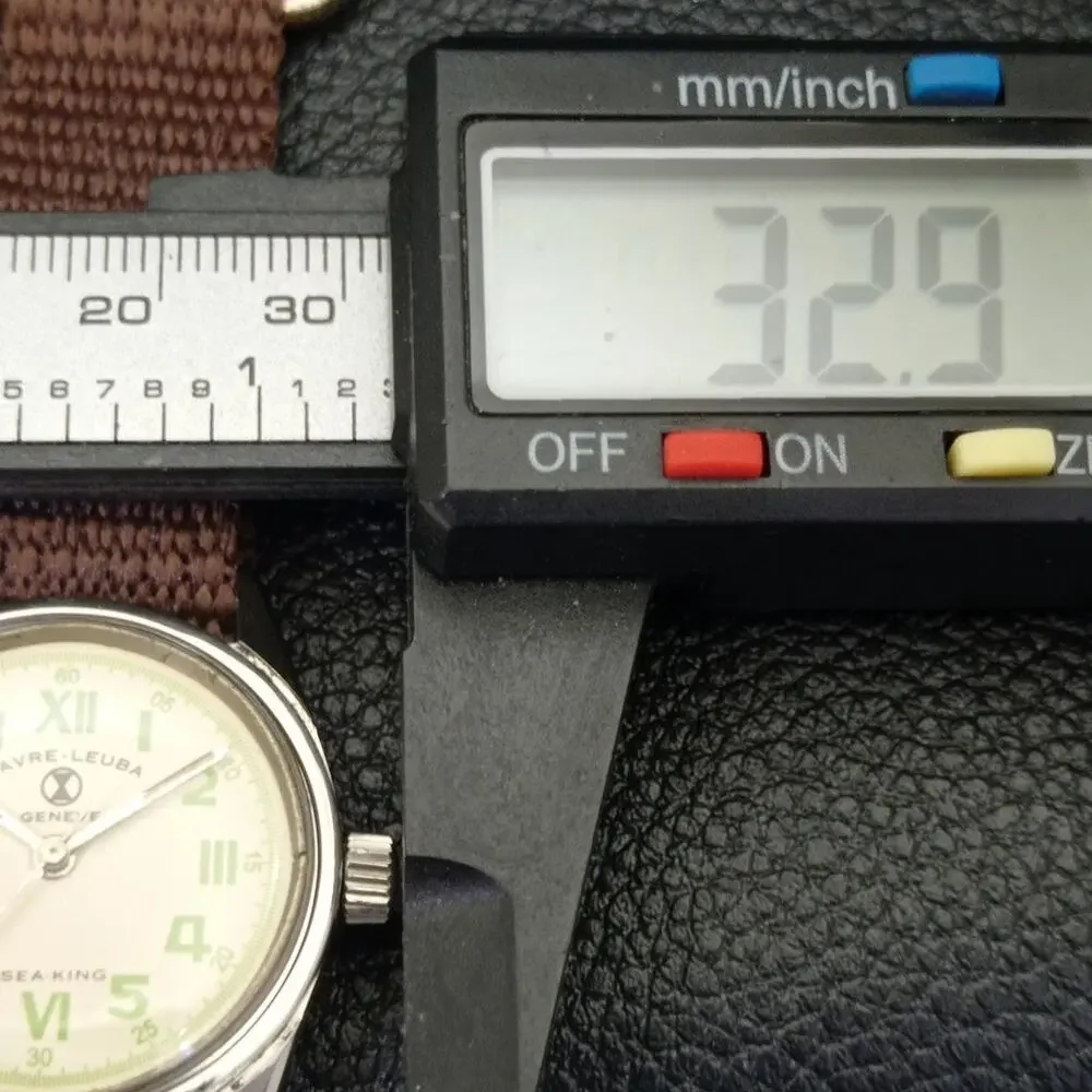 Vintage 1970 Favre Leuba Manual Mens Silver Watch W/Nato Strap - Picture 6 of 7